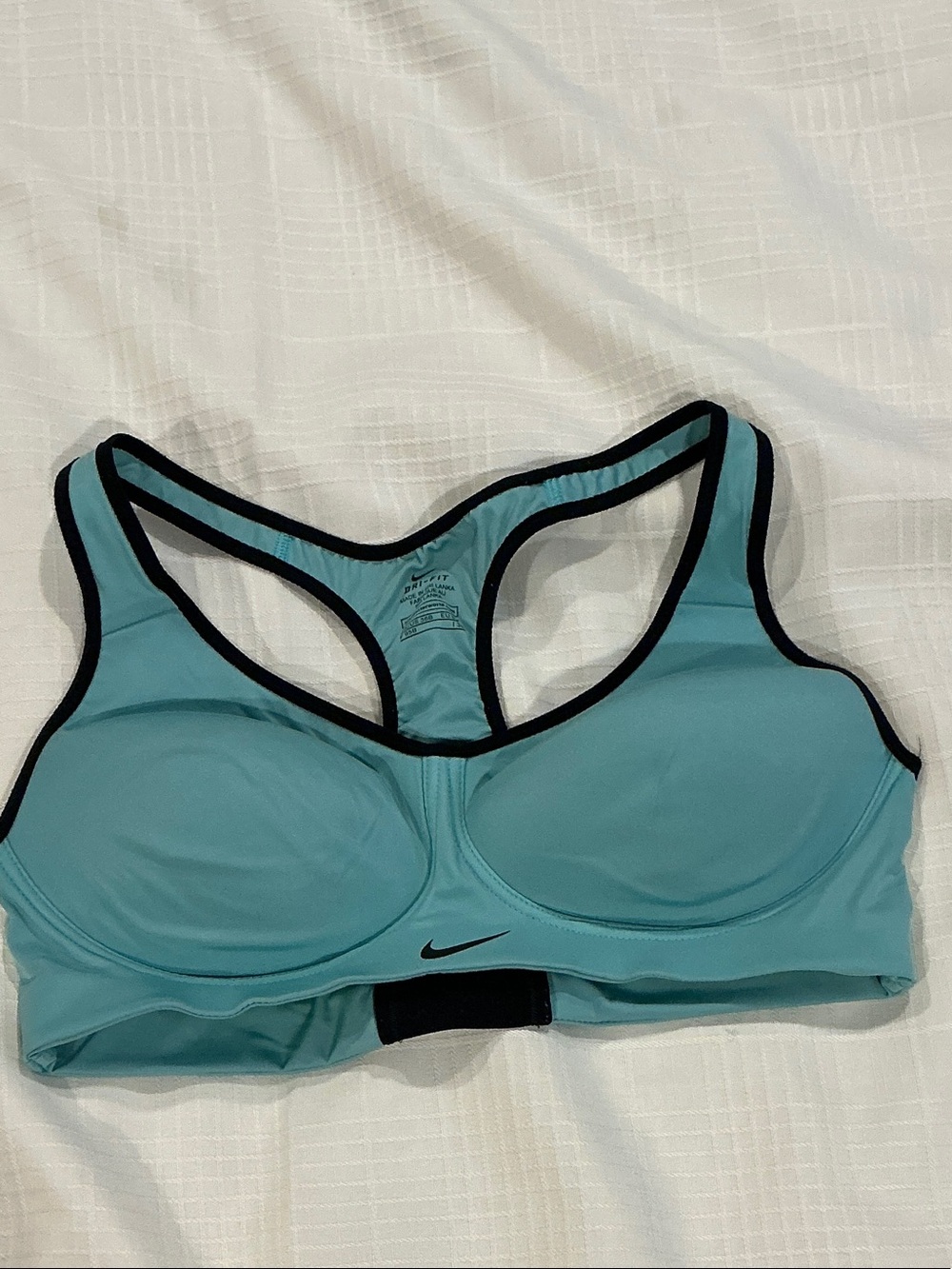 Nike Women's Teal Sports Bra with Black Trim